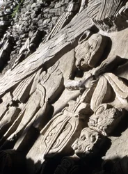 Relief on a pyramid, Late Classic period